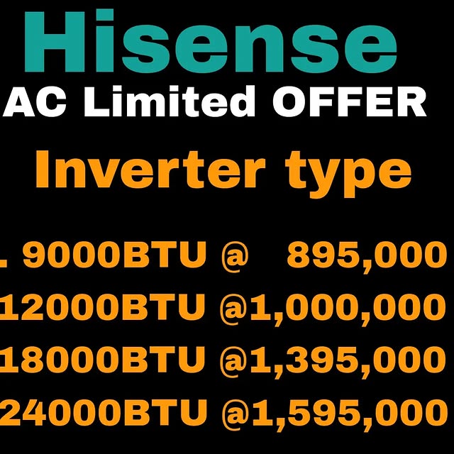 Takeer - Hisense ACs on Sale.
2 years warrant.
Free delivery in Tanzania.
Call/WhatsApp mawasiliano zaidi