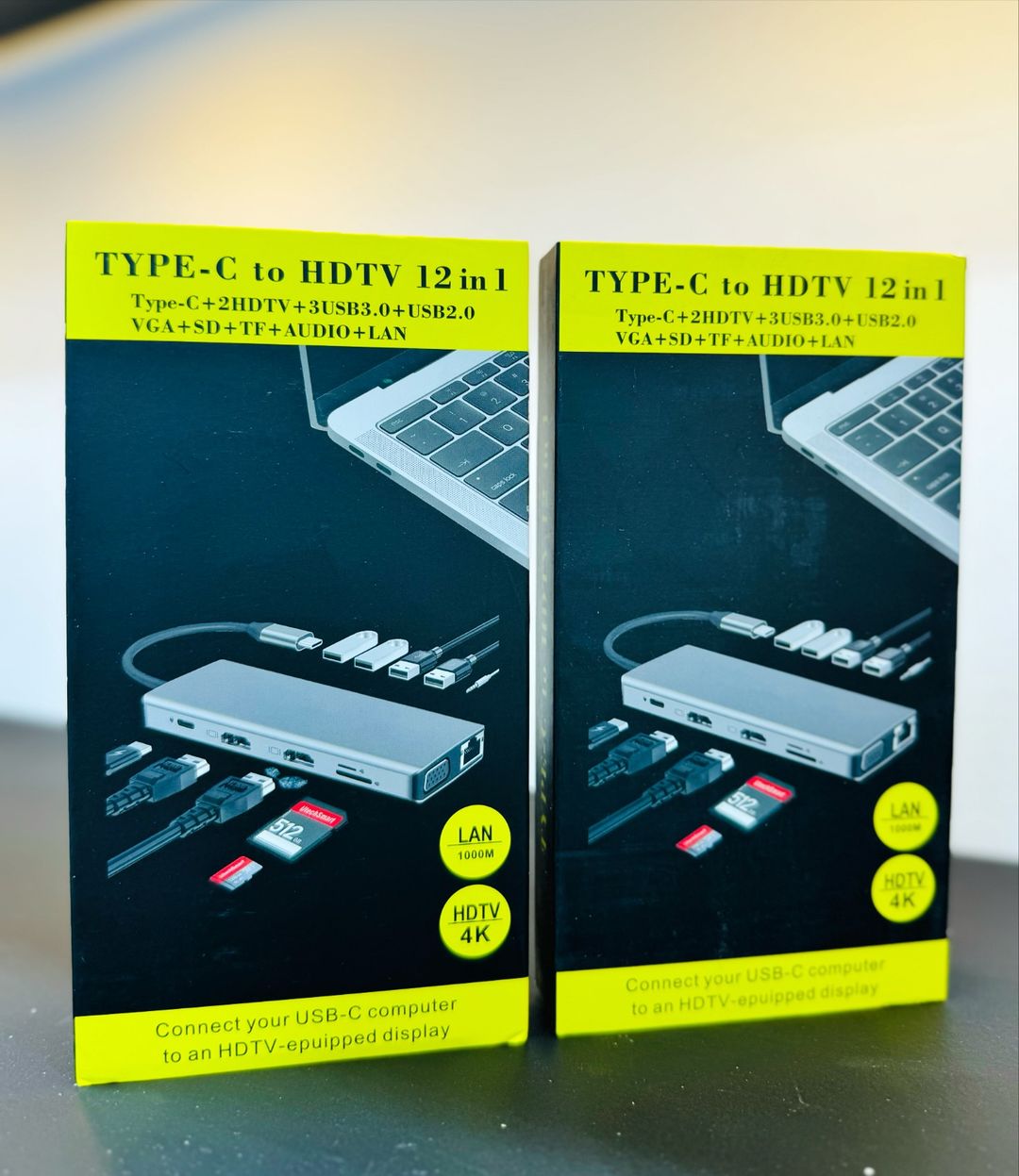 Takeer - TYPE-C to HDTV 12in1 USB Converter Available!
12 in 1 Adapter

•Type-C
•HDTV 4K
•SD 
•TF
•VGA
•LAN
USB four ports(4)
•AUDIO
Support the double HDTV...