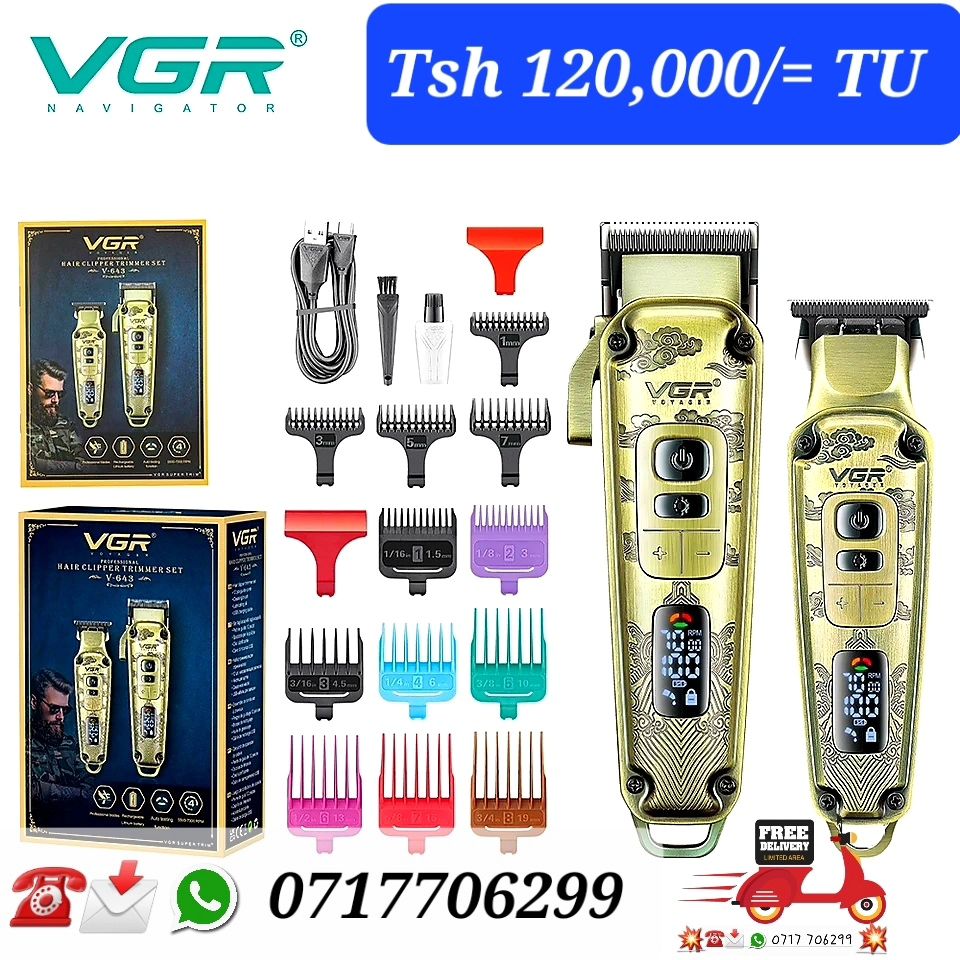 Takeer - 🙏(OUT OF STOCK)🙏Mzigo umeisha mpka badae

VGR ZIKO 2 HAIR CLIPPER & TRIMMER OG (HEAVY-DUTY) zote TSH 120,000/= TU 
MASHINE YA KISASA YA KUNYOA& K...