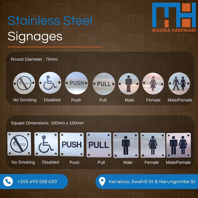 Takeer - Stainless Steel Signages Available 

Contact now for best prices.

Available Wholesale and Retail

📞  

Kindly feel free to contact us regarding a...