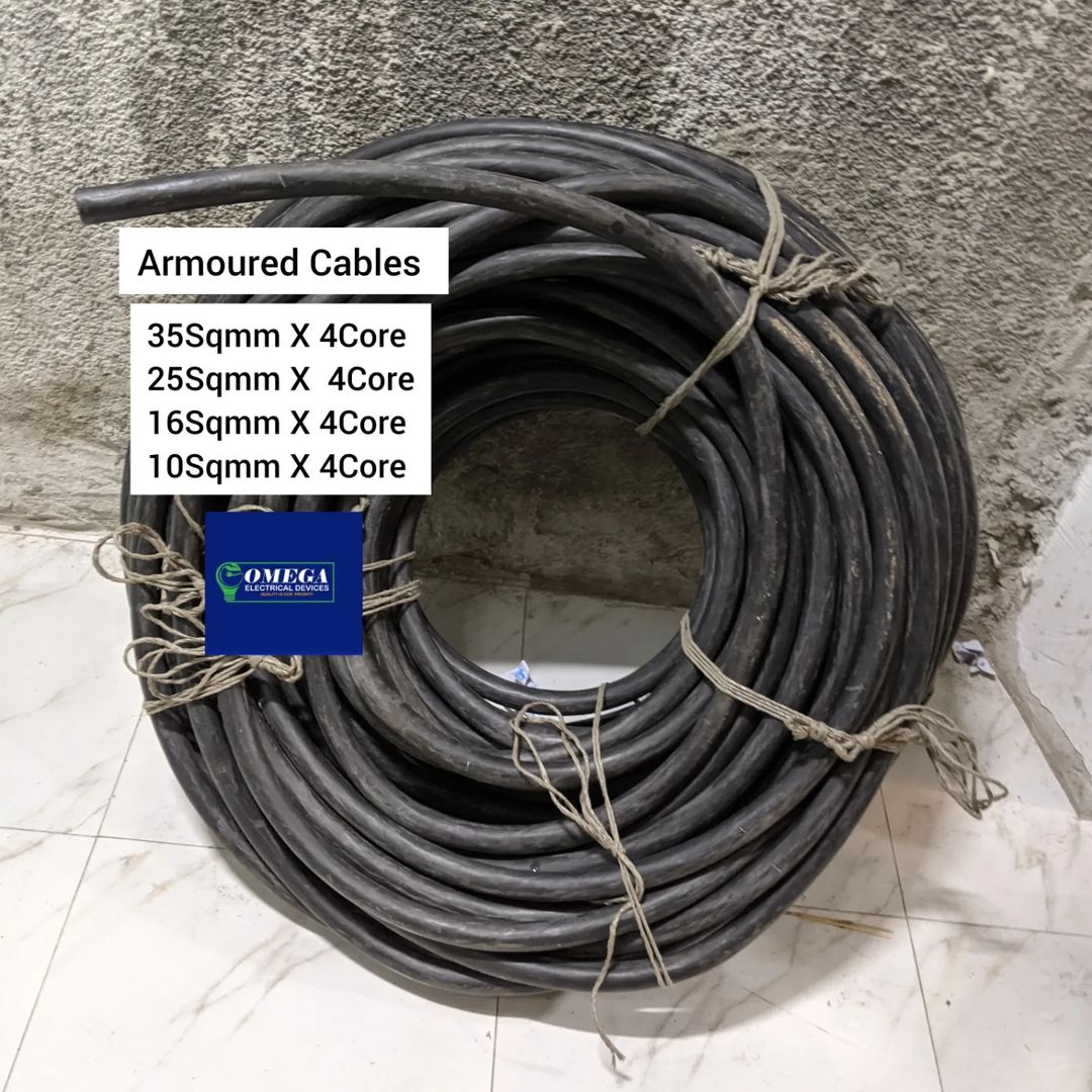 Takeer - Armoured Cables 
35Sqmm X 4Core 
25Sqmm X  4Core
16Sqmm X 4Core 
10Sqmm X 4Core 

Tunapatikana ; Karikoo Mtaa Wa Narung'ombe na Livingstone.

Mawas...