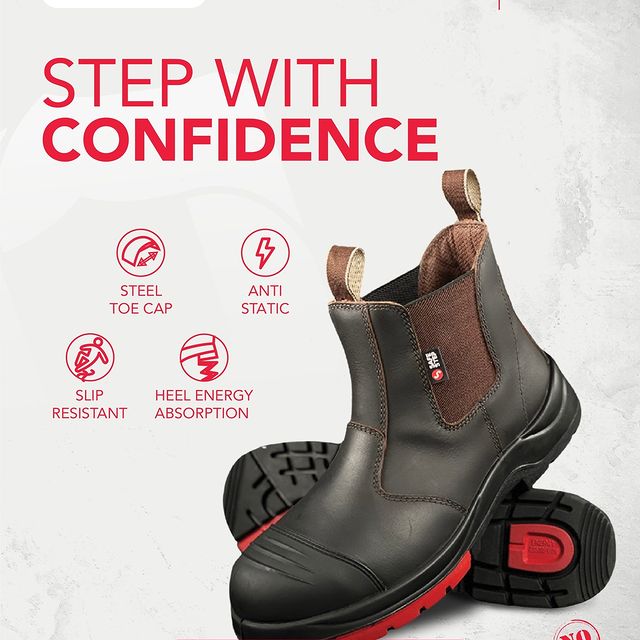 Takeer - Engineered for safety, Chelsea Karbon Safety Shoes offer Steel Toe Cap for protection, Anti-Static feature for electrical hazard prevention, Slip-R...