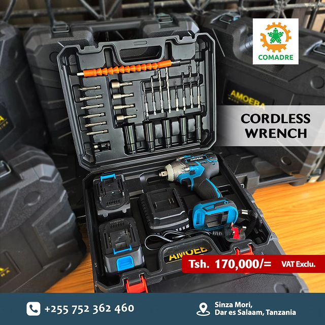 Takeer - Cordless Wrench sasa utazipata kutoka kwetu...

Voltage: 21V 4.0Ah 
Ni-load speed 0-2400r/min
Max Torque : 350N.m

Bei Tzs. 170,000/=

Mikoani tuna...