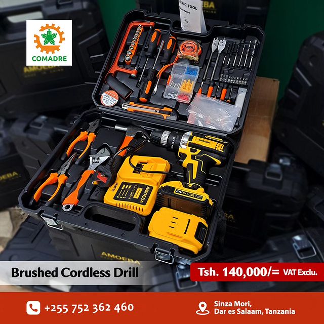 Takeer - New Arrivals Brushed Cordless Drill - Rechargeable Drill 

Price: Tsh. 140,000/= VAT Excl.

Order now : 
Brand:  AMOEBA
No Load speed:  0 - 350/0-1...