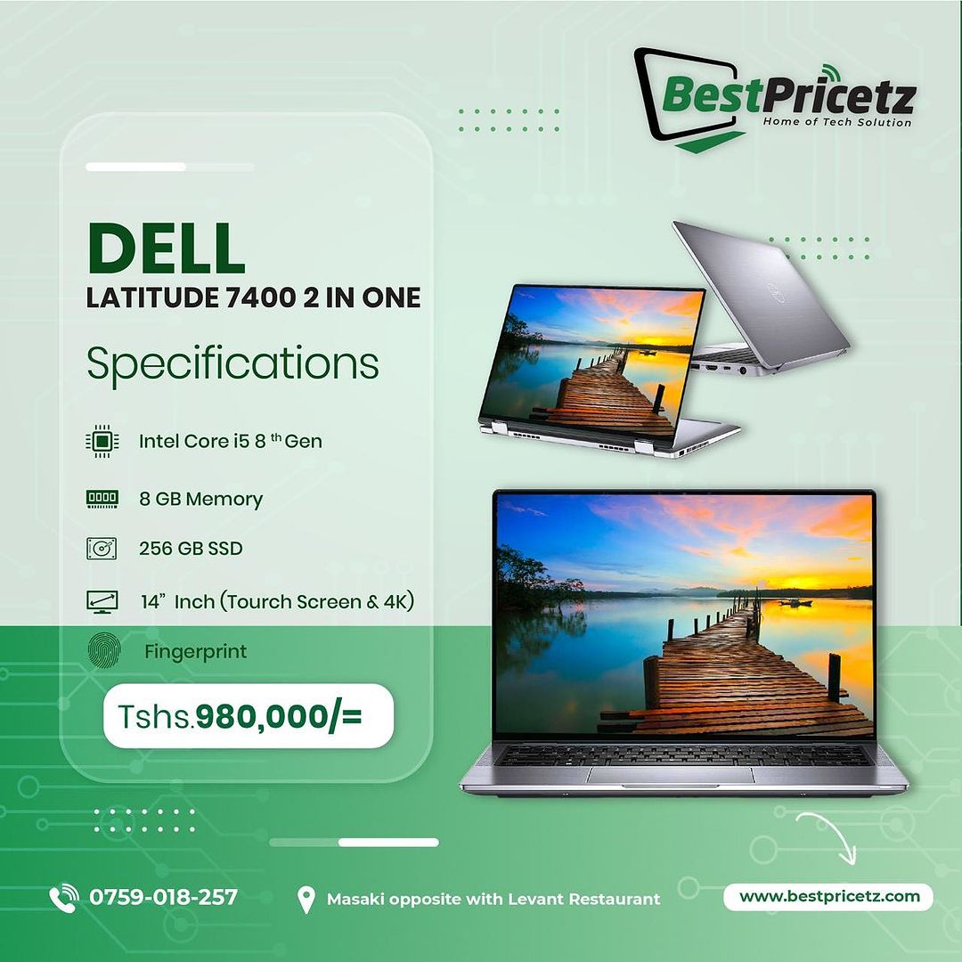 Takeer - 💥DELL LATITUDE 7400 and 7410 2-in-1
CORE i5/i7 8th and 10th Generation

✨DELL LATITUDE 7400 -8th Generation
✅Intel core i5
✅X360, Touchscreen 
✅Ra...