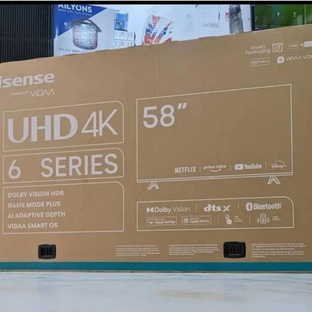 Takeer - HISENSE Tv 58" @ 1,230,000/=
Call/WhatsApp kuweka order yako.
2years  warrant
Free delivery.