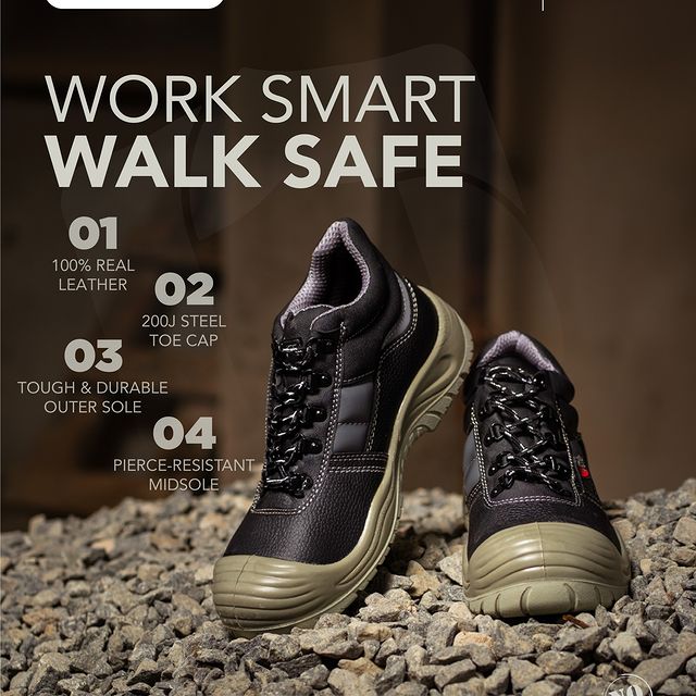 Takeer - Windsor Safety Shoes are made for Endurance and Protection. Made with real leather for durability, featuring a 200J steel toe cap for impact resist...