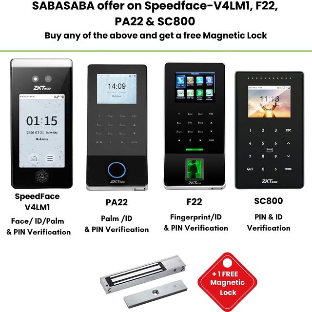 Takeer - SABASABA...ZKteco access terminals for varius purpose and with varius access methods - face, palm, id, fingerprint or pin code - your choice and ge...