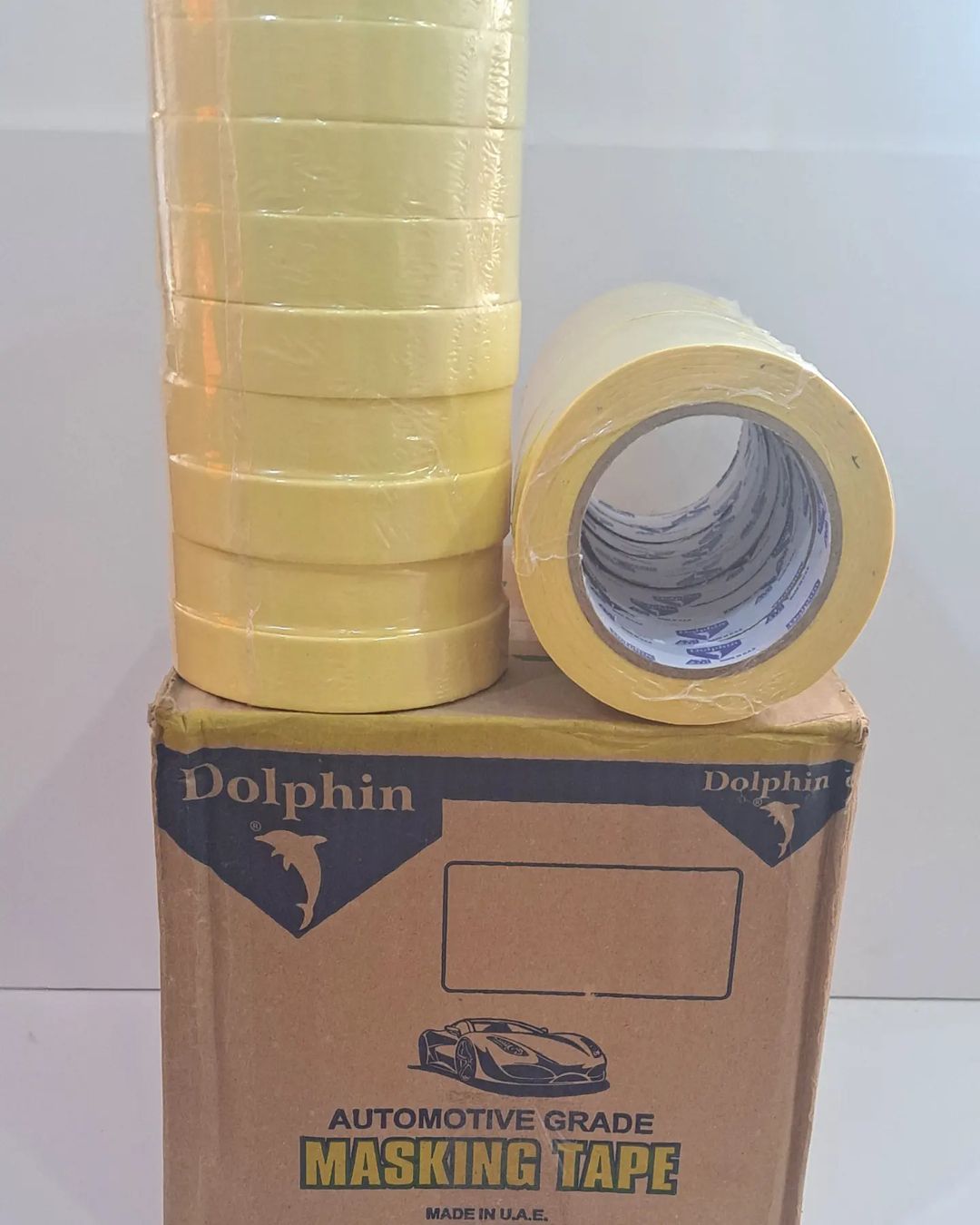 Takeer - MASKING TAPE DOLPHIN BRAND MADE IN UEA (DUBAI)

SIZES AVAILABLE 

1INCH X 20YARDS 36ROLLS IN THE CTN.

1INCH X 50YARDS 36ROLLS IN THE CTN.