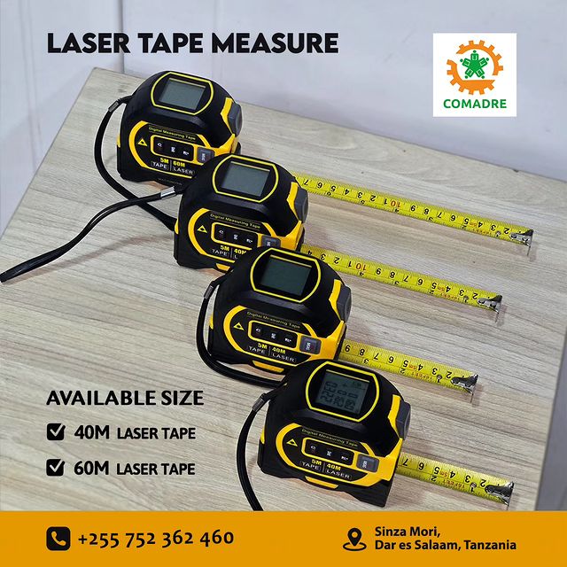 Takeer - Laser Tape Measure Ruler LCD Display with backlight distance meter and Laser cross marking.

40m 3 in 1 Laser tape
Price: Tzs. 105,000/=

60m 3 in ...