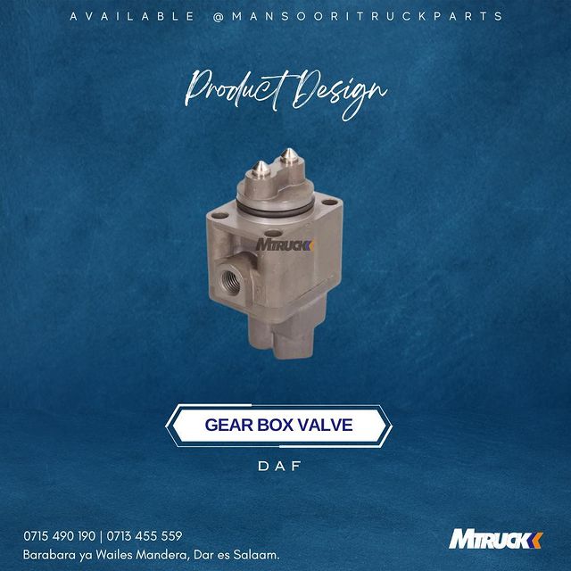 Takeer - PRODUCT NAME :GEAR BOX VALVE 

BRAND : DAF
______

AVAIALBLE 

📍: BARABARA YA WAILES MANDERA, DAR ES SALAAM
📞 : 