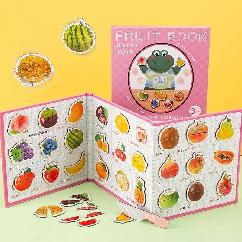 Takeer - Montessori Magnetic Foldable Magnetic Fruit Cutting Book
Price 20,000tshs