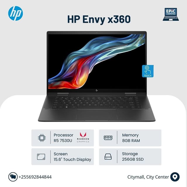 Takeer - HP Envy 15-fh x360 yenye Ryzen 5-7530u, 8gb ram, 256 ssd na AMD Radeon Graphics inapatikana kwenye offa hii July kwa 1,590,000 Tshs. Brand new with...