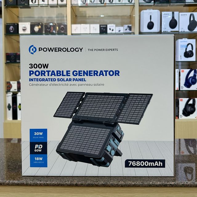 Takeer - Powerology Portable Solar Power Generator 284Wh 300W QC
Tzs 2,300,000
Original By Powerology 18 Months Warranty 

•Capacity: 76800mAh 
•Battery Typ...