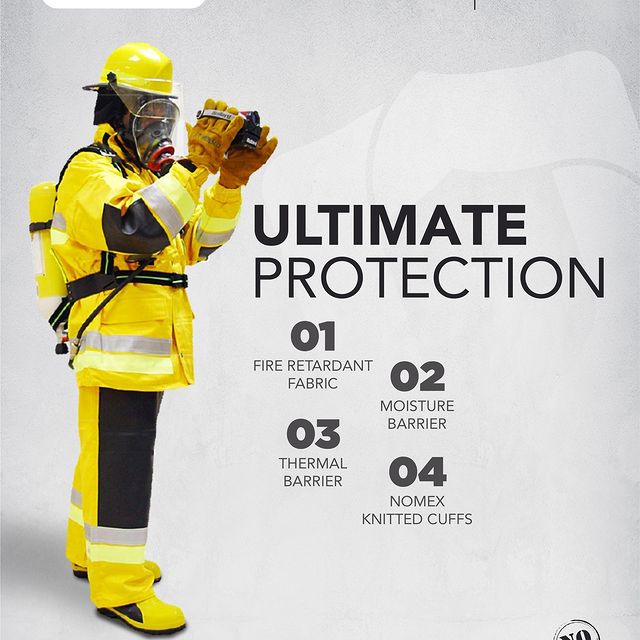 Takeer - Protect yourself with the Bulldozer Fireman Suit! Featuring fire retardant fabric, a thermal barrier, moisture barrier, and Nomex knitted cuffs for...