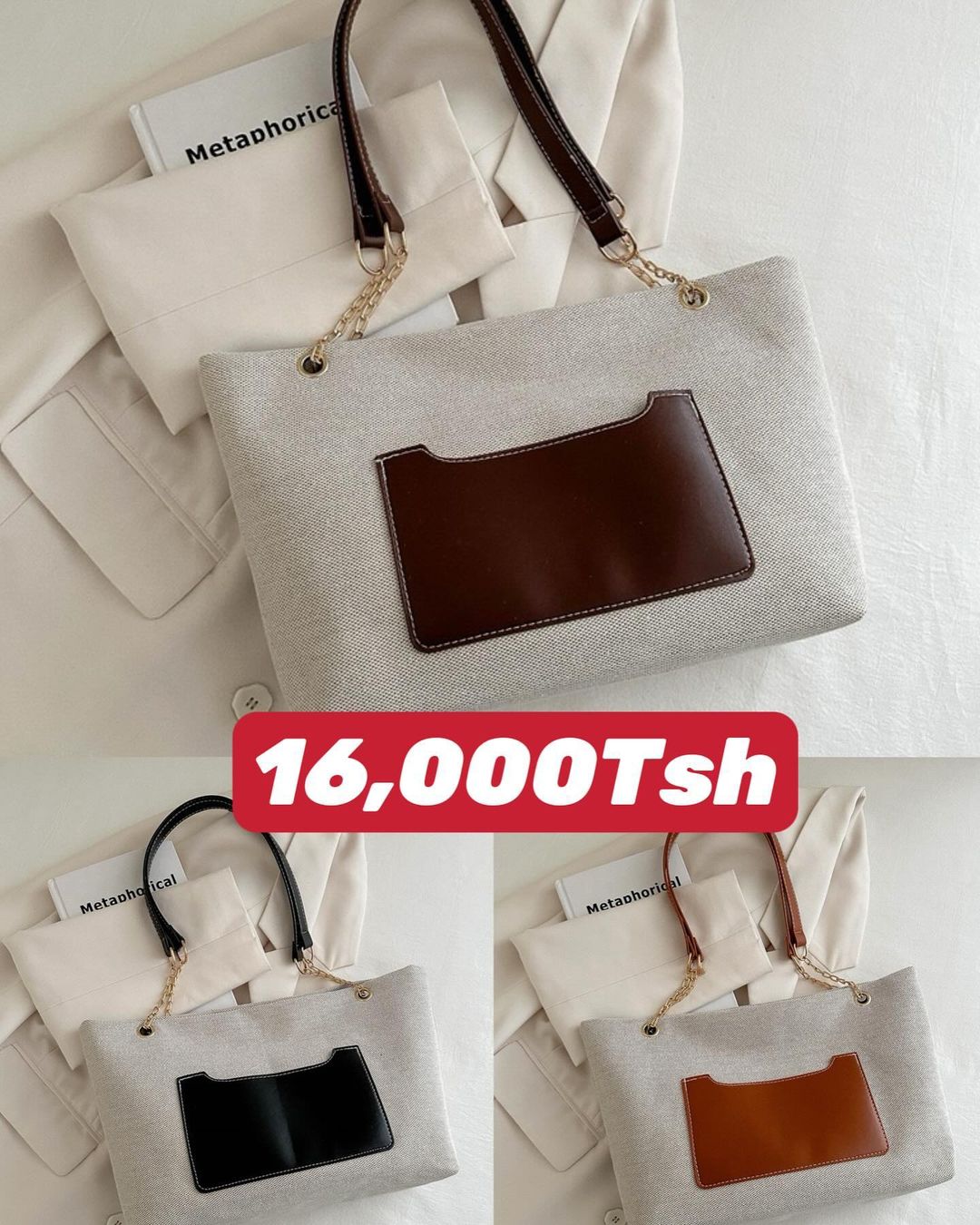 Takeer - 🥳🥳🥳New Arrivals 🥳🥳🥳
 🔥🔥🔥

New lady bag😍😍
Price: 16,000Tsh/=

Material: Quality assured (Ipo Kama kwenye picha)✅ 
Please send a DM for fa...