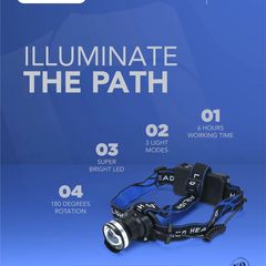 Takeer - Illuminate the path with our Geepas Rechargeable LED Headlamp! Enjoy 6 hours of working time, 3 light modes, a super bright LED, and 180° rotation....