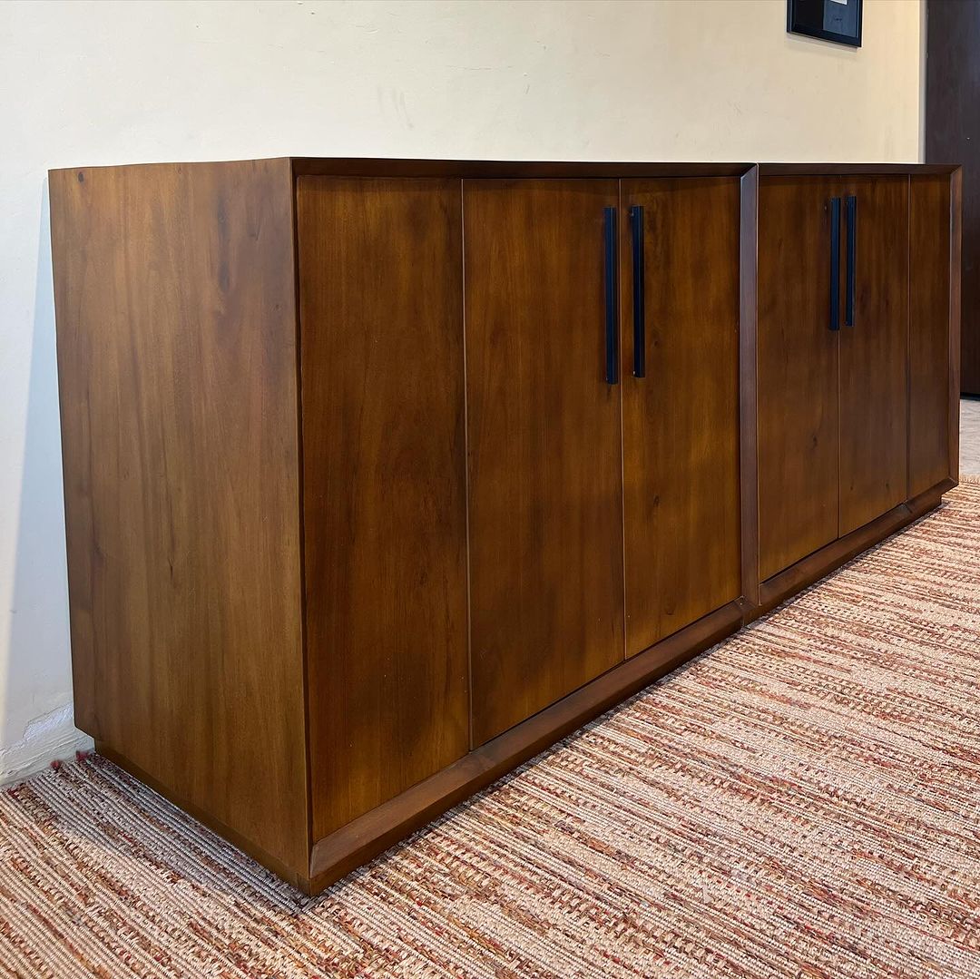 Takeer - “DUAL BUFFET”
Double sideboards(1m long each) made with plain Mkongo hardwood, softly finished with stain.
~Perfect storage assist to the Dining ar...