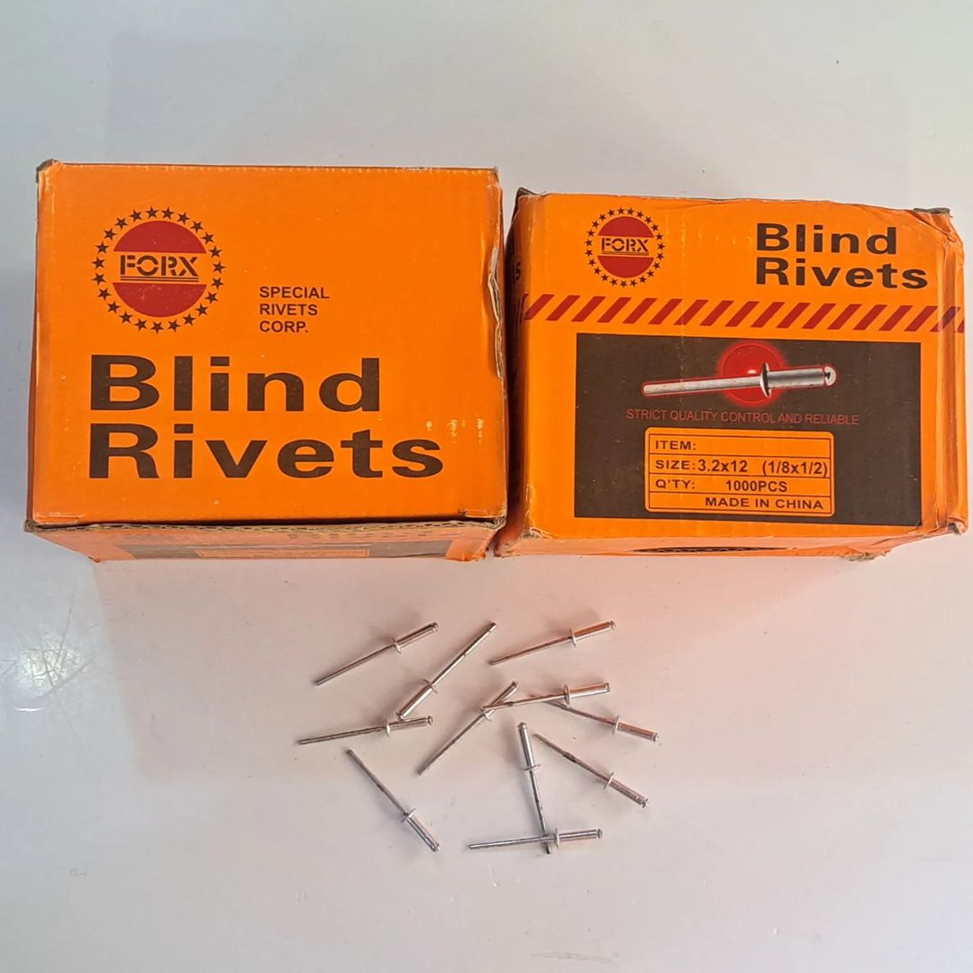 Takeer - POP RIVETS AVAILABLE 

SIZES 

3.2 X 12 1000PCS IN THE BOX THERE ARE 10BOXES IN THE CARTON.

3.2. X 12 800PCS IN THE BOX THERE ARE 10BOXES IN THE C...