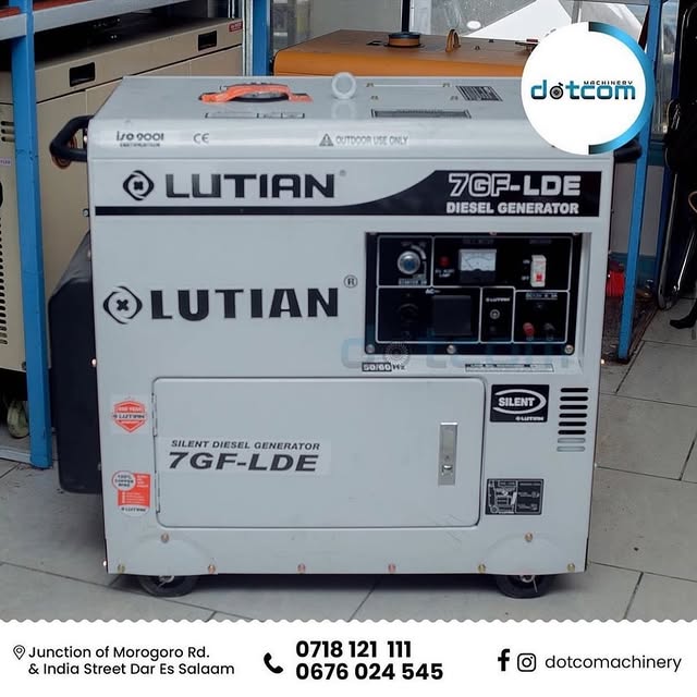 Takeer - LUTIAN GENERATOR

- Single Phase
- Diesel Engine
- 8kva

✅ Price 3,300,000/=

Call / Whatsapp 
www.dotcomachinery.co.tz
___________________________...