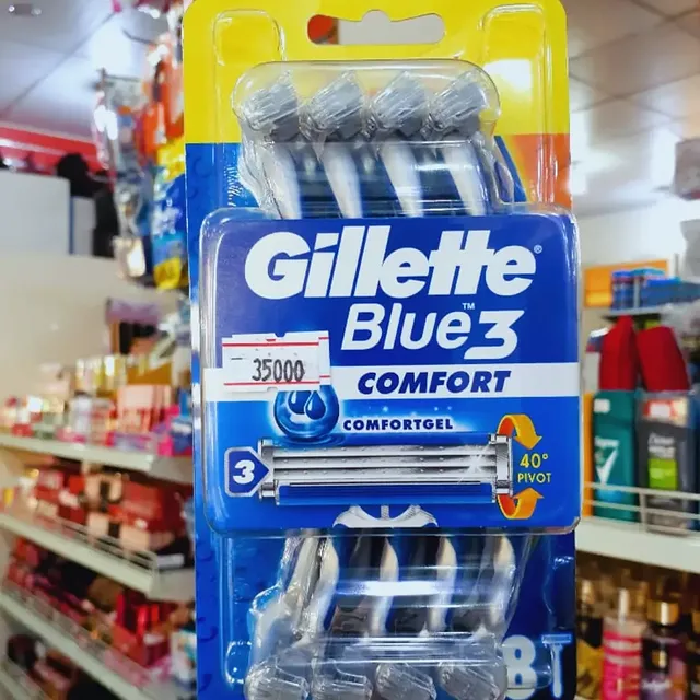 Takeer - Gillette blue3 disposable shaver ,very unique and safe to use .
Karibu 
