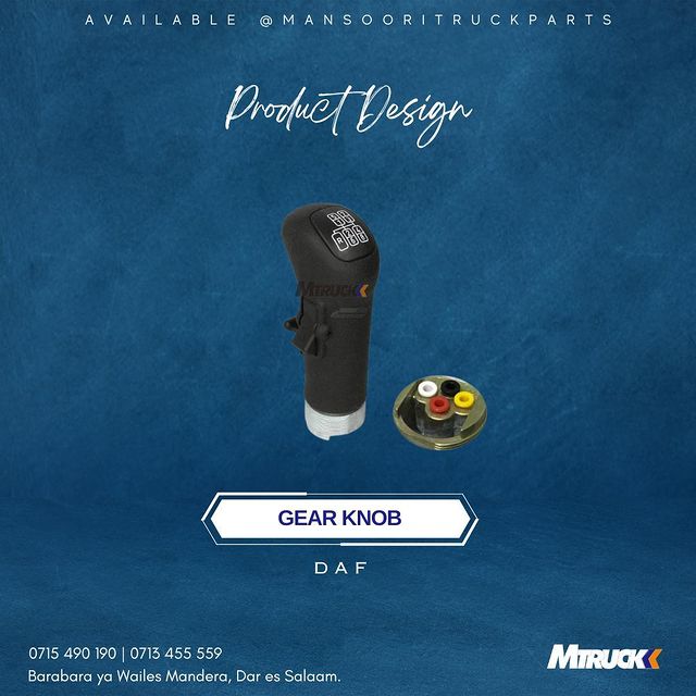 Takeer - PRODUCT NAME : GEAR KNOB 

BRAND : DAF
_______

AVAIALBLE 

📍: BARABARA YA WAILES MANDERA, DAR ES SALAAM
📞 : 