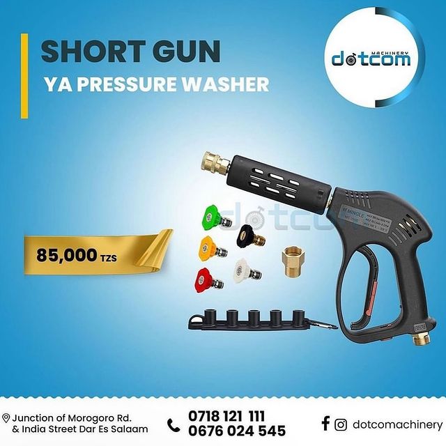 Takeer - SHORT GUN 
Hii ni gun fupi kwaajili ya pressure washer na ni ngumu sana.

✅ Bei yake ni 85,000/=

Call / Whatsapp 
www.dotcomachinery.co.tz
_______...