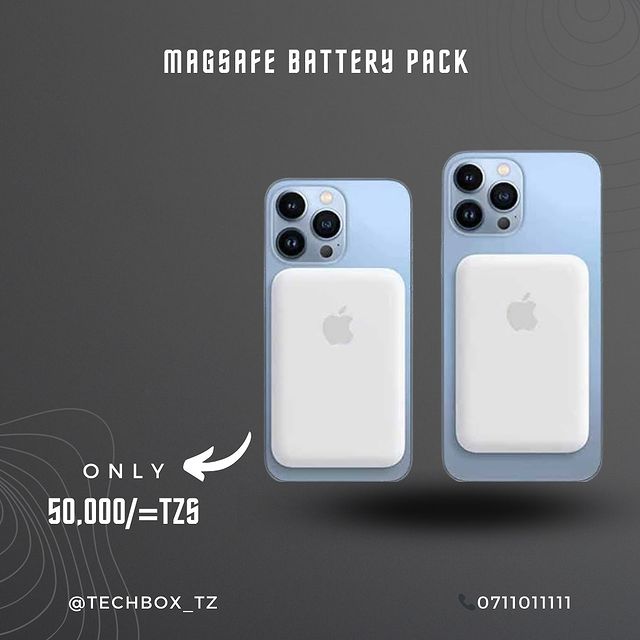 Takeer - Magsafe battery pack
Price:50,000/=tzs
Cash on delivery📦✅
📍Mikocheni A
📞call/whatsapp: