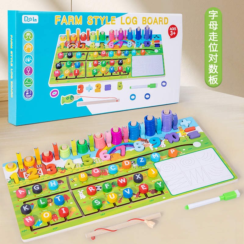 Takeer - Multifunctional Farm Alphabet and Number Maze Log Board 

This Maze board has Alphabet sorting Puzzle, Fishing game, numbers and counting tools and...