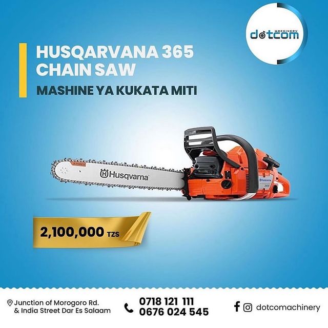 Takeer - HUSQARVANA 365 
GENUINE CHAINSAW AVAILABLE

Mashine madhubuti ya kukata miti mikubwa na midogo

✅ PRICE  2,100,000/=

Call / Whatsapp 
www.dotcomac...