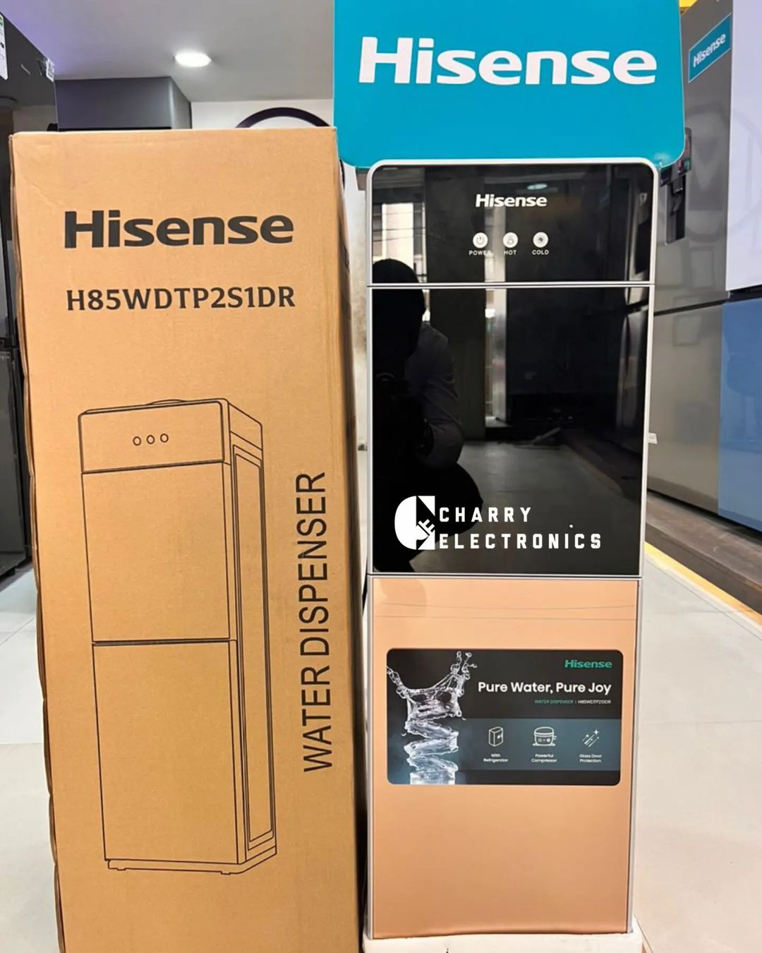 Takeer - 💠 HISENSE Water Dispenser With Fridge, Lock And Tempered Glass💠💠
▪️Model :- H85WDTP2S1DR
▪️Top Loading
▪️With Refrigerator
▪️Powerful Compressor...