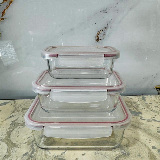 Takeer - borosilicate glass container unaweza kupikia kwny oven au kwny microwave lid yke ni air tight haimwagi chakula ata kiwe cha maji maji 25,000/-