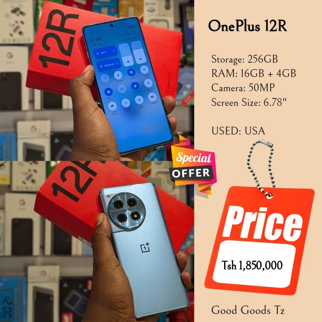 Takeer - OnePlus 12R
Tsh 1,850,000
⬛256GB/16GB + 4GB/50MP/6.78"/DUAL SIM
⬛MTUMBA HALI MPYA TOKA USA.
⬛Ni simu open box na accessories zake.
⬛INASOMA LINE ZO...