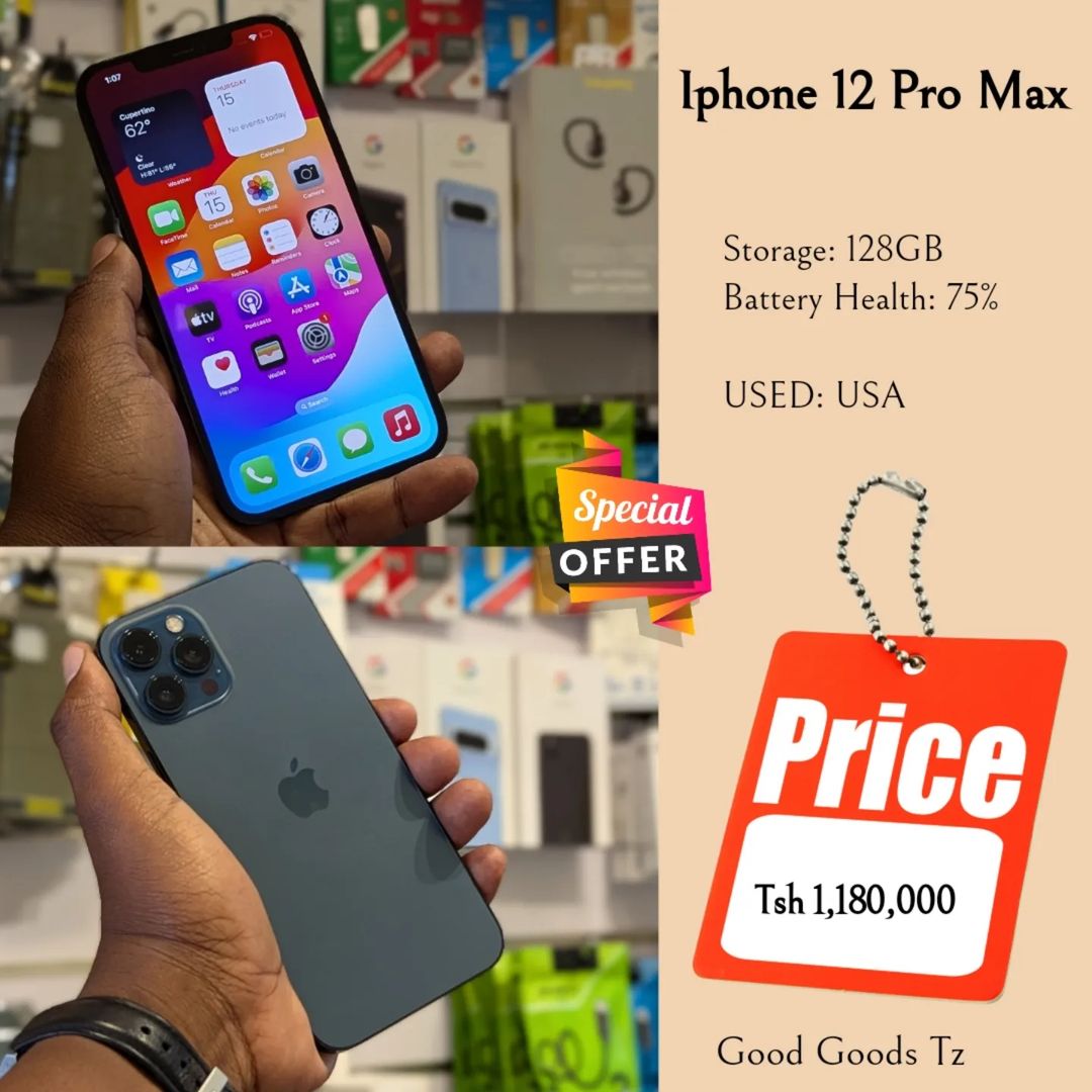 Takeer - Iphone 12 Pro Max(SOLD✅✅)
Tsh 1,180,000
⬛128GB/75% battery health.
⬛MTUMBA HALI MPYA TOKA USA.
⬛Ni simu bila accessories zake.
⬛INASOMA LINE ZOTE Z...