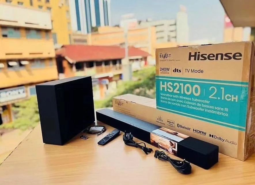 Takeer - Hisense 240W 2.1cH Sound Bar with Wireless Subwoofer - HS2100
TSh 380,000 

Specifications
▪︎Power Inputs: 240W
▪︎Channels: 2.1
▪︎Audio Technology:...