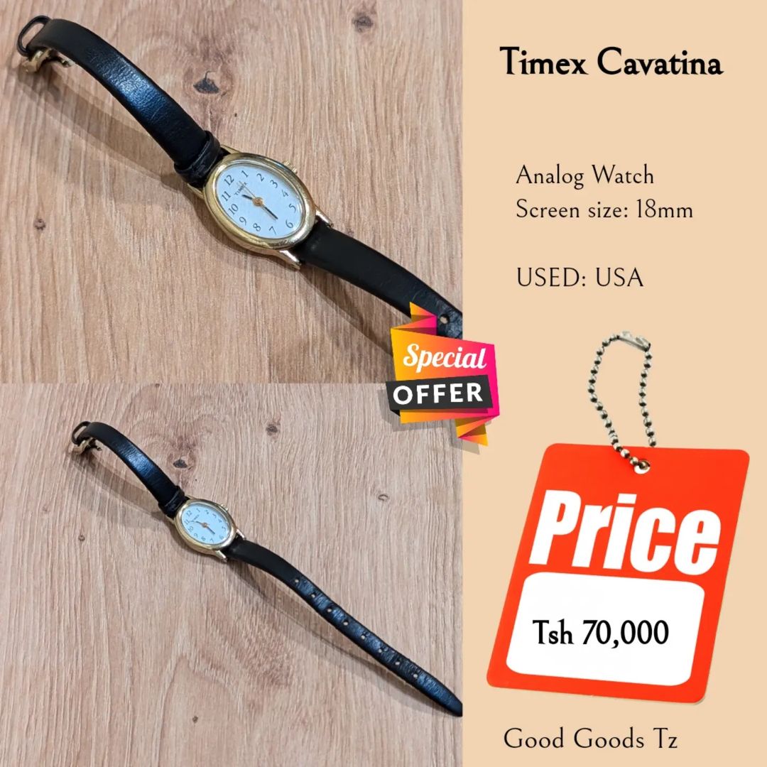 Takeer - Timex Cavatina
Tsh 70,000
⬛MTUMBA HALI MPYA TOKA USA.
⬛Ni saa ya mshale ya kike.
⬛Ukubwa wake ni 18mm.
⛔HATUFANYI EXCHANGE/TOP UP
⬛TEXT WHATSAP KUT...