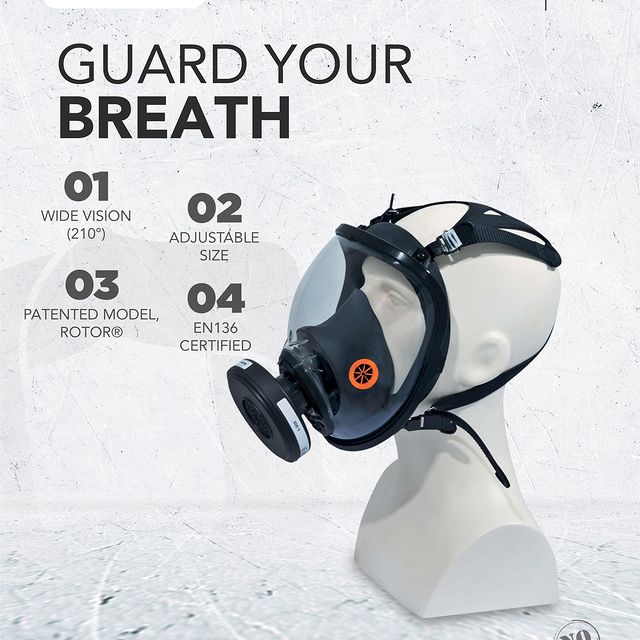 Takeer - Guard your breath with our DeltaPlus Respiratory Full Face Mask! �Breathe easy and stay protected in any environment!
-Wide vision (210°)
-Adjustab...