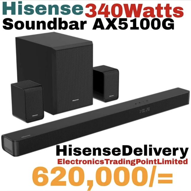 Takeer - Hisense soundbar 340,000
Call/WhatsApp kuweka order yako.
2years  warrant
Free delivery.