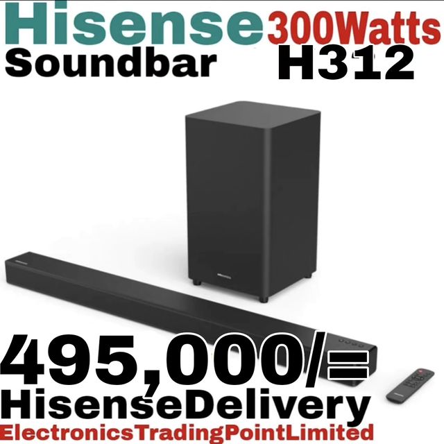 Takeer - Hisense soundbar 300W ,000
Call/WhatsApp kuweka order yako.
2years  warrant
Free delivery.