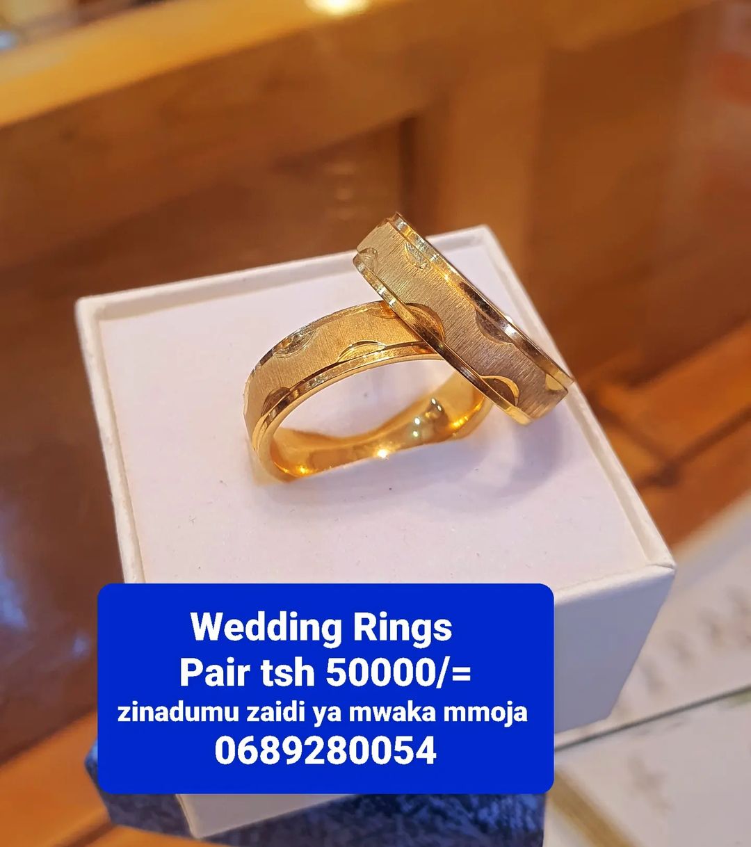 Takeer - Wedding Rings 💍 💑 
Hazipauki haraka wala Hazichubuki Zinadumu zaidi ya mwaka mmoja

Tunapatikana ubungo mawasiliano bus stand mkabala na Jengo la...