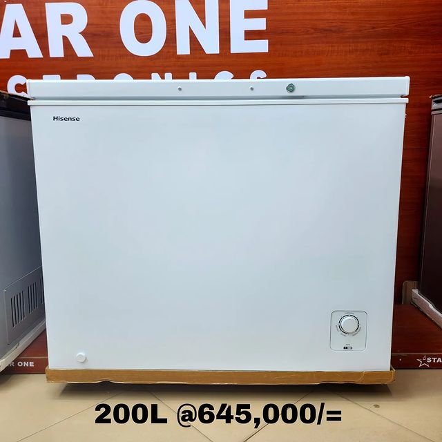 Takeer - Hisense - Freezer 200L 645,000/=
Call/WhatsApp kuweka order yako.
2years  warrant
Free delivery.