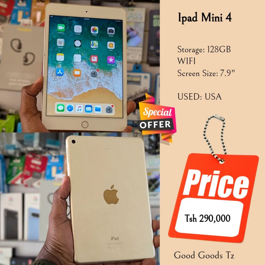 Takeer - IPAD Mini 4(SOLD✅✅)
Tsh 290,000
⬛MTUMBA HALI MPYA TOKA USA.
⬛Ni ya WIFI
⬛Ukubwa wake ni 7.9".
⛔HATUFANYI EXCHANGE/TOP UP
⬛TEXT WHATSAP KUTUMIWA LIS...