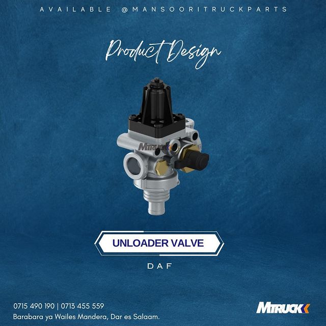 Takeer - PRODUCT NAME : UNLOADER VALVE 

BRAND : DAF
_______

AVAIALBLE 

📍: BARABARA YA WAILES MANDERA, DAR ES SALAAM
📞 : 