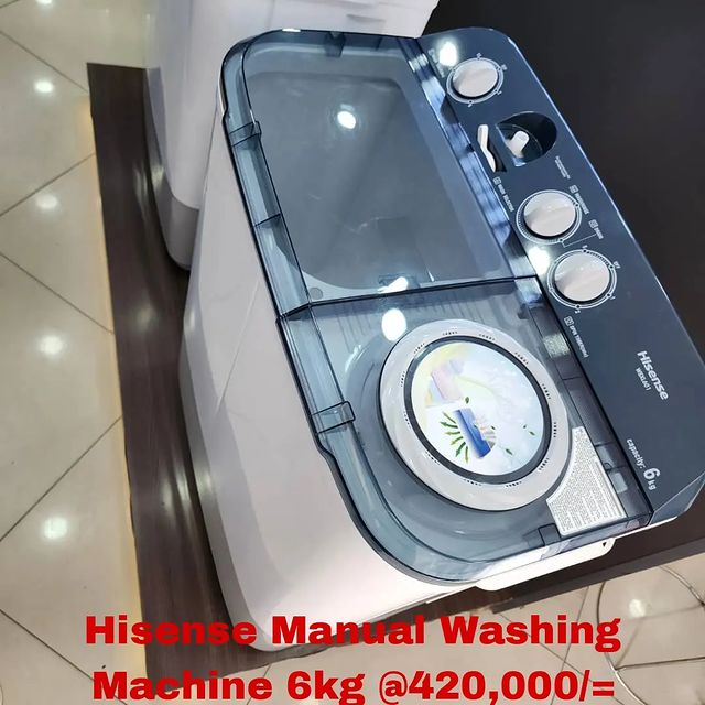 Takeer - Hisense - Manual Washing Machine 6kg ,000/=
Call/WhatsApp kuweka order yako.
2years  warrant
Free delivery.