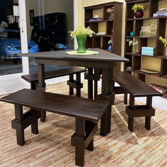 Takeer - “DINING BENCH SET”
Stained wood craftwork….Ideal for an Outdoor space 
~Mninga hardwood set…”BOLD&BEAUTY”
.
.
1,600,000

For consultation & Appoint...