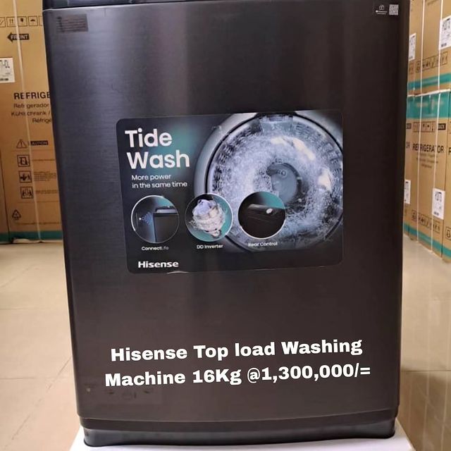 Takeer - Hisense - Automatic Top load Washing Machine 16kg ,300,000/=
Call/WhatsApp kuweka order yako.
2years  warrant
Free delivery.