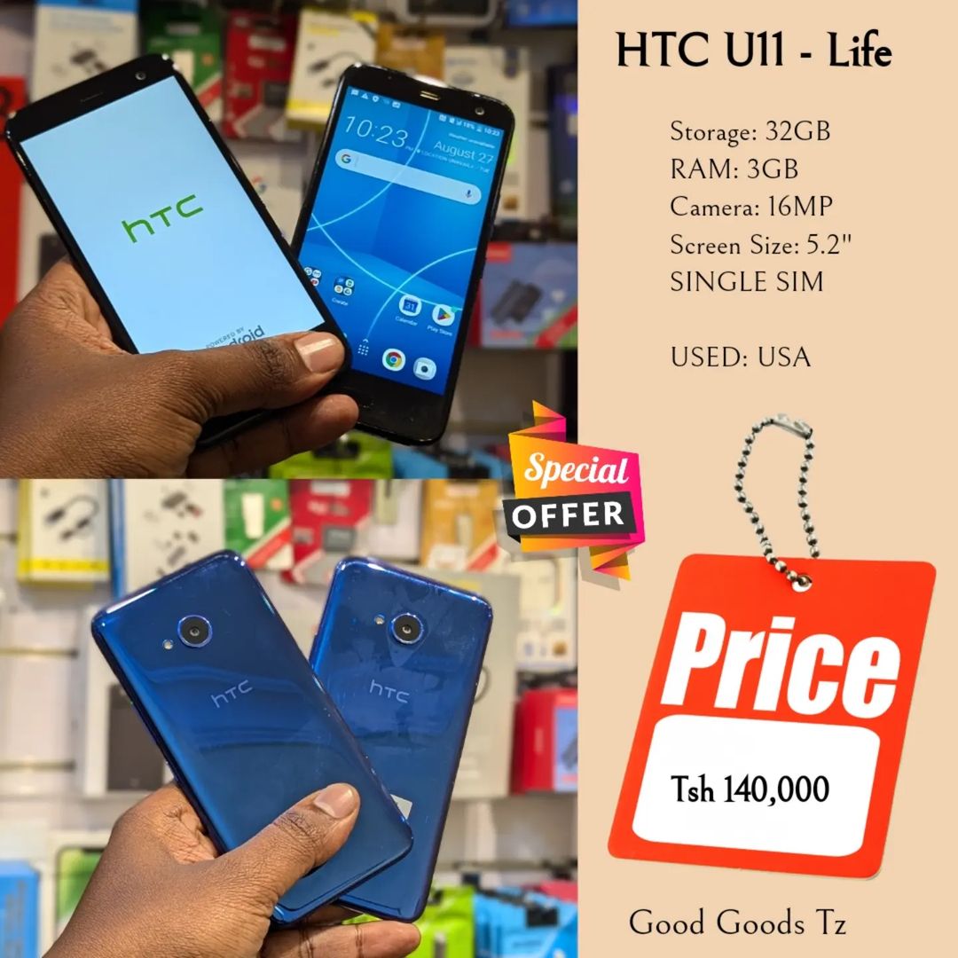 Takeer - HTC U11 - Life
Tsh 140,000
⬛32GB/3GB/16MP/5.2"/SINGLE SIM
⬛MTUMBA HALI MPYA TOKA USA.
⬛Ni simu bila accessories zake.
⬛INASOMA LINE ZOTE ZA TANZANI...