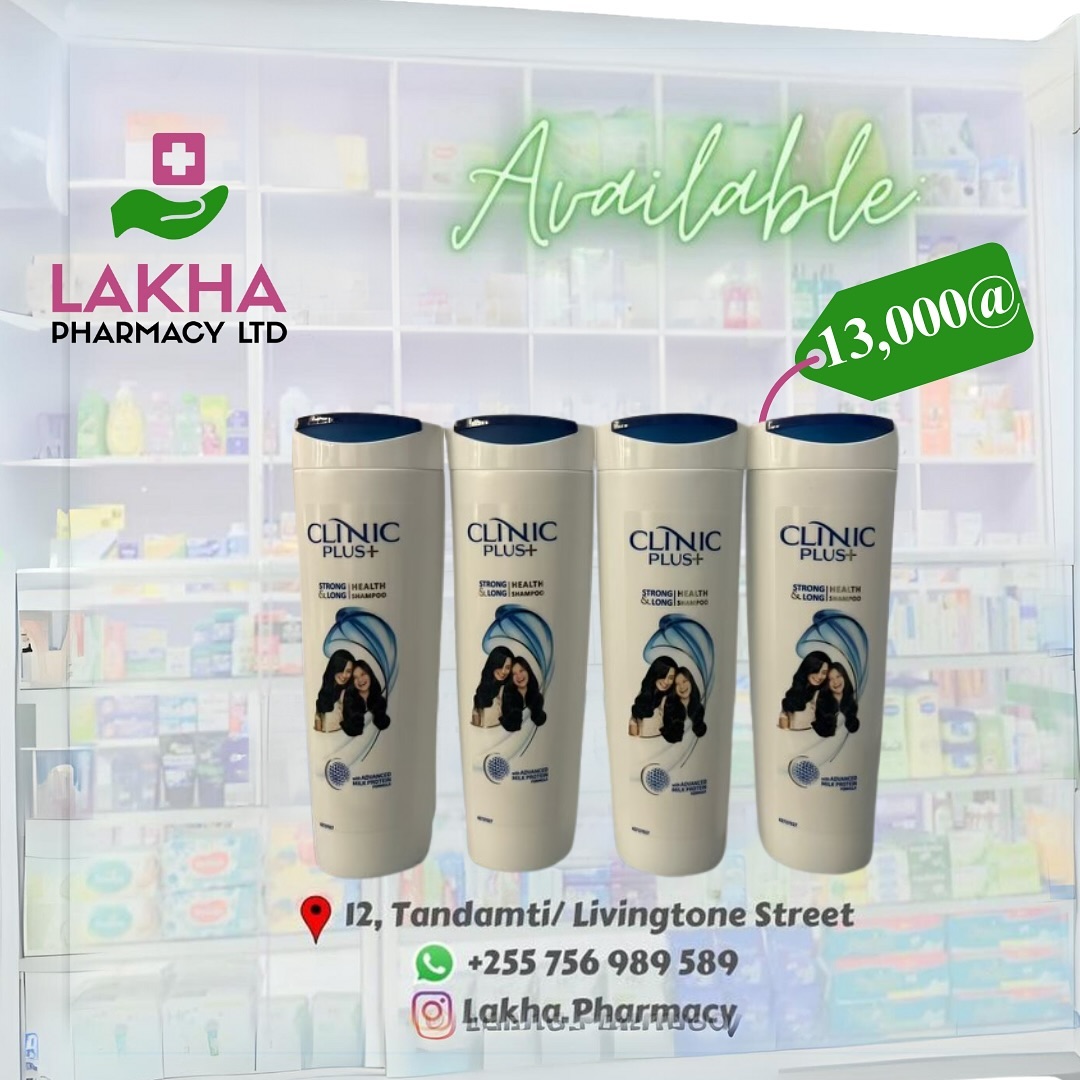 Takeer - CLINIC PLUS SHAMPOO 
🏷️13,000 ONLY

Available @ Lakha Pharmacy Ltd. 
📞 📍 Tandamti/ Livingstone Street, Kariakoo. 
🚚 Free Delivery to Kkoo, Upan...