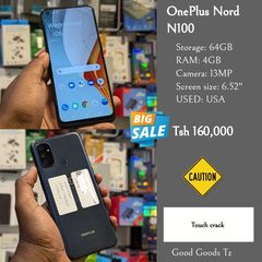 Takeer - OnePlus Nord N100
Tsh 160,000
⬛64GB/4GB/13MP/6.52"/SINGLE SIM
⬛MTUMBA TOKA USA.
⬛Ni simu bila accessories zake.
🟥TOUCH CRACK. TOUCH INAFANYA KAZI ...