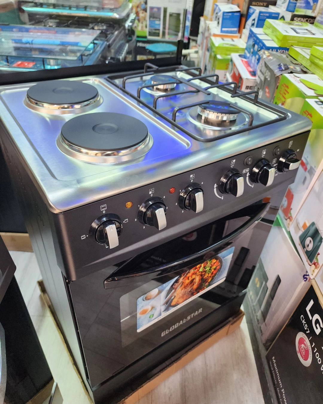 Takeer - 🔥🔥OFFER 🔥🔥
GlobalStar Cooker 2 Gas +2 Electric 
2 Years Warranty 
Bei 550,000

Specifications 
▪︎2 Gas + 2 Electric hotplate
▪︎Euro pool type b...